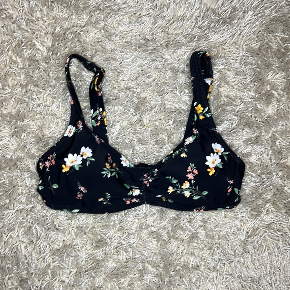 target black floral swim top size M